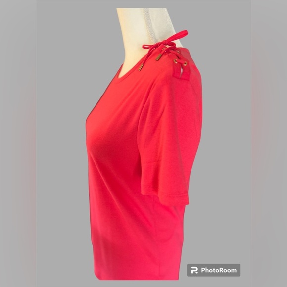 CHAPS- Top/ Pull Over / Short Sleeve T-Shirt , Salmon Pink, NEW - Picture 3 of 4